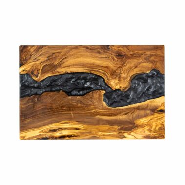 Platter | Made of olive wood and resin | Black Pearl